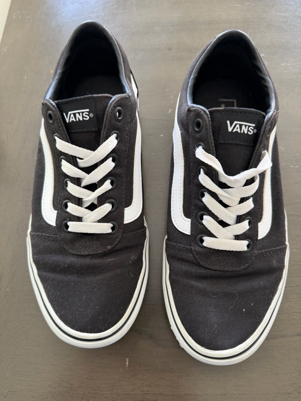 Vans Black and White Low-Top Canvas Sneakers